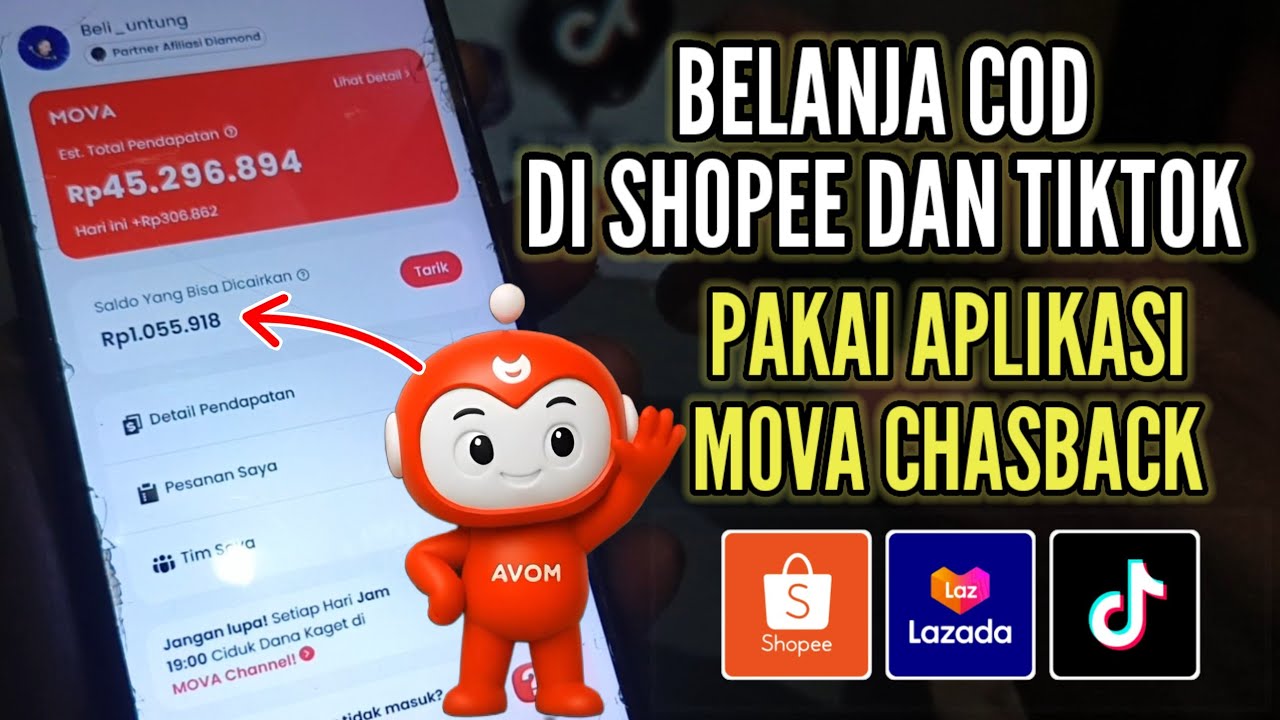 Cara belanja COD pakai aplikasi mova chasback