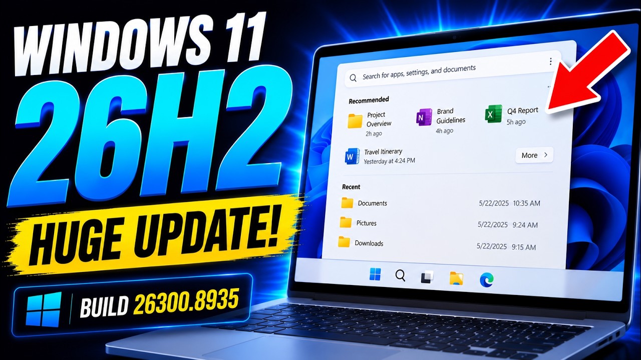 Обновление Windows 11 26H2: ускоренный &laquo;Проводник&raquo;, новые виджеты и многое другое! Сборка 26300.8935