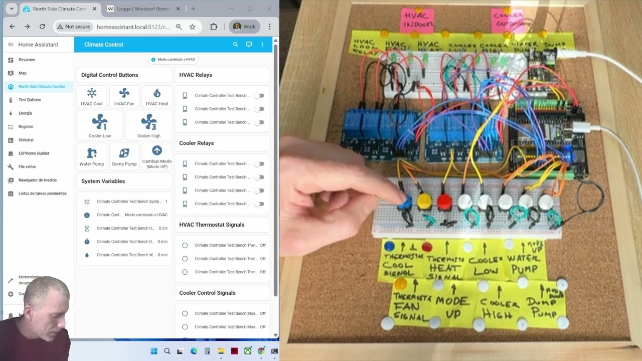 Custom HVAC Control System &ndash; ESP32-S3 + Home Assistant Integration (Test Bench Demo)