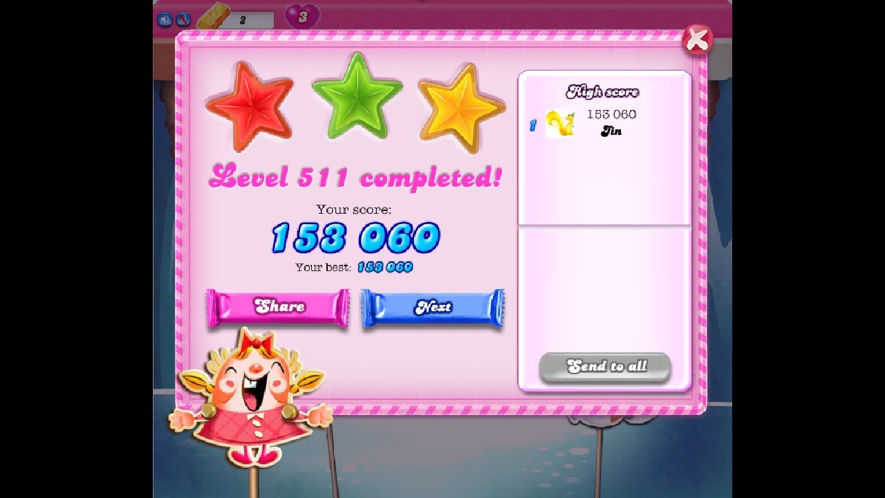 Candy Crush Saga Level 511 ★★★ NO BOOSTER