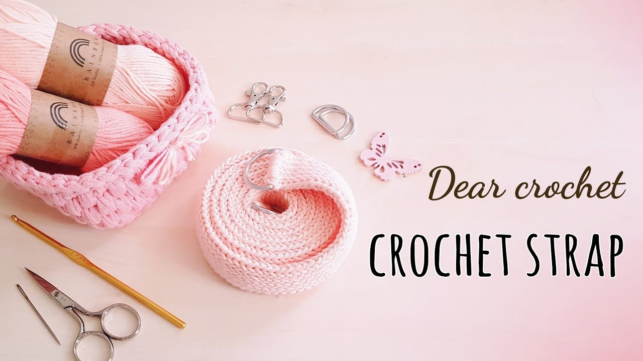 [코바늘 가방 끈] 고리를 이용해서 뜨는 방법 (Crochet Strap)