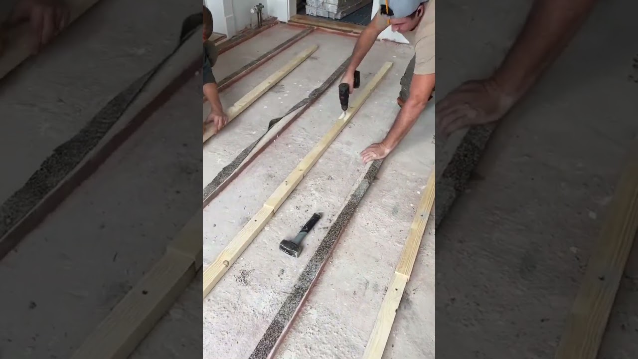 Dielenboden auf Balken verschrauben/ Holzboden aufLattung verlegen/ Unterbodenkonstruktion herstelle