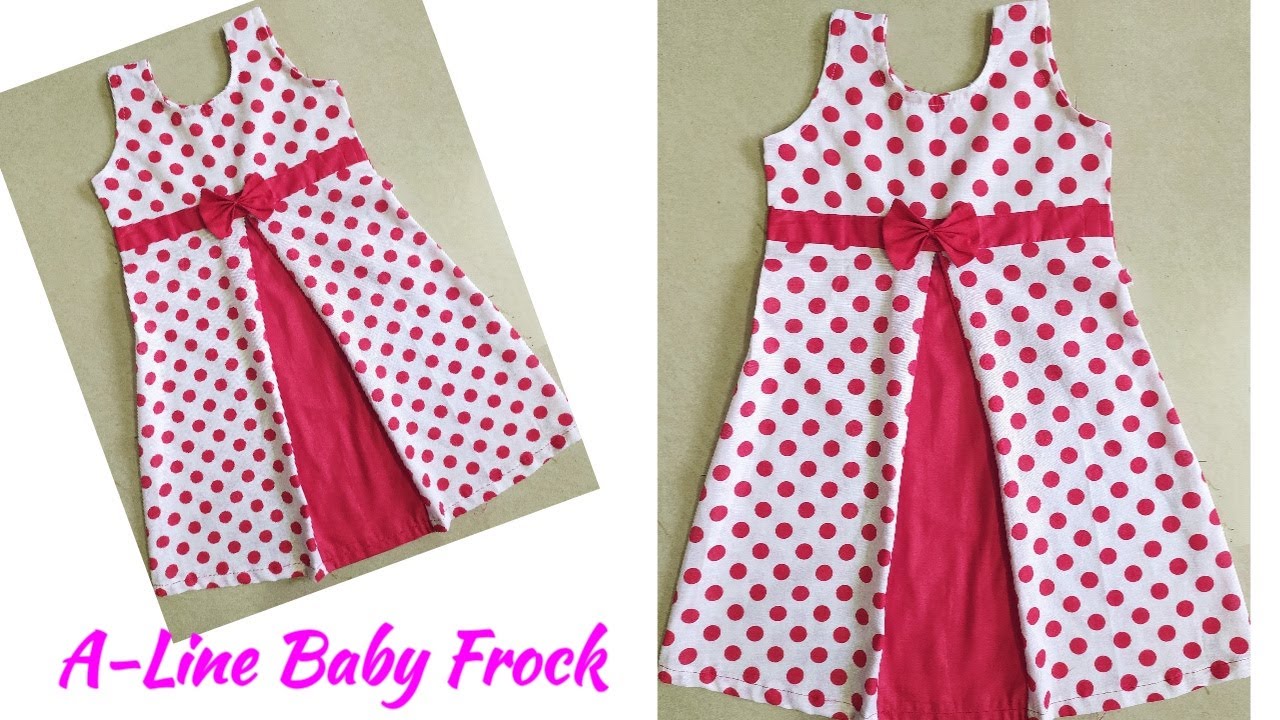 Designer A-Line Baby Frock Cutting and Stitching
