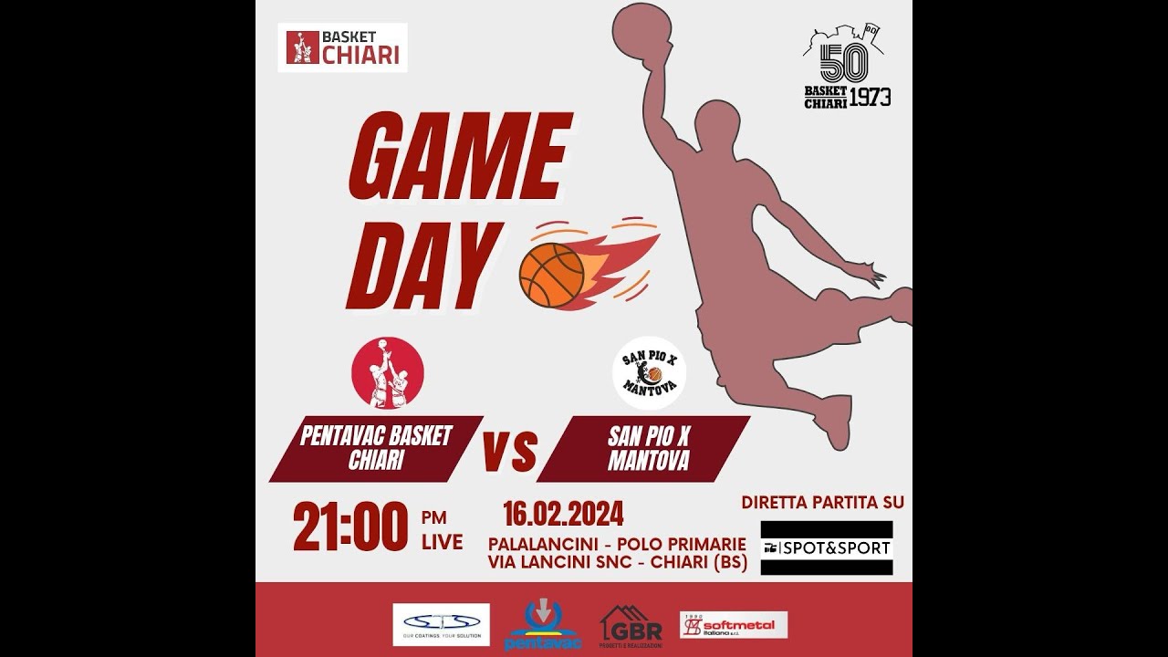 Campionato di Basket Serie C Pentavac Basket Chiari VS San Pio X Mantova