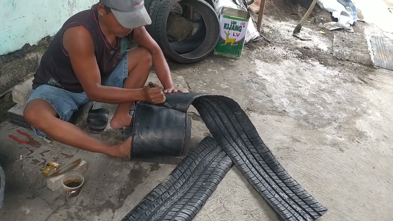 lemek sapi yang dibuat dari ban bekas radial limbah @reemkreatif #creative #diy #tire