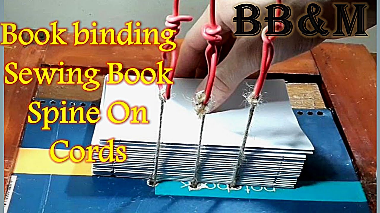 Bookbinding Step1 / SewingBook Spine (A) on Cords