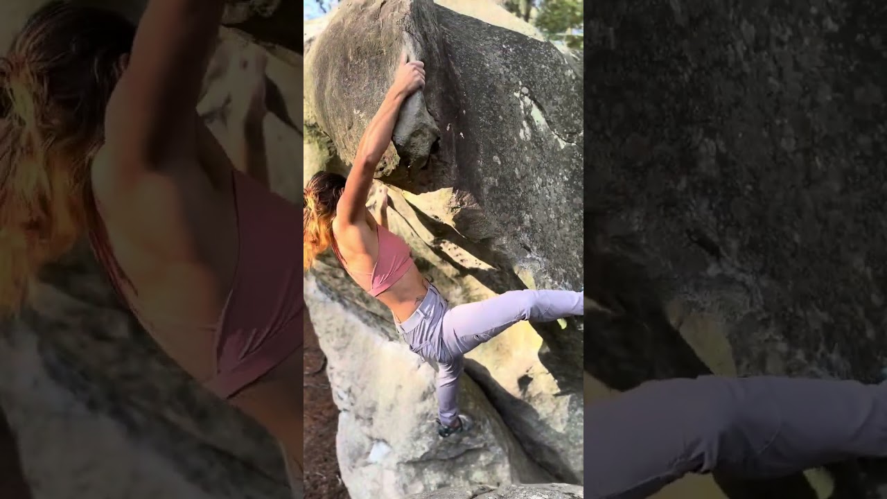Talons pointe 6a la canche aux merciers Fontainebleau escalade bouldering