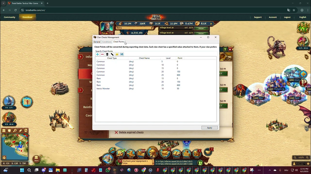 Total Battle Chest Tracker v 2.4 configuration tutorial