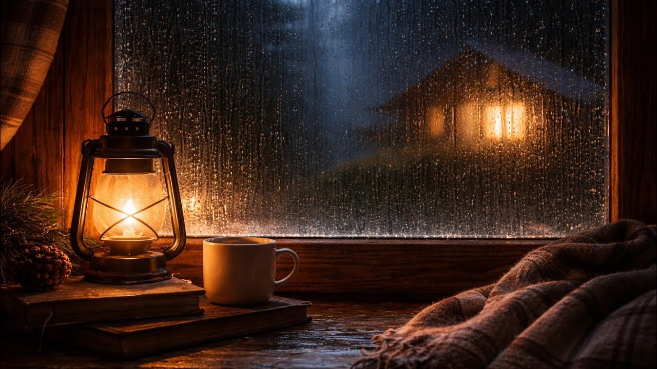 Can’t Sleep? Relax to Rain on a Cabin Window Tonight (10 Hours)