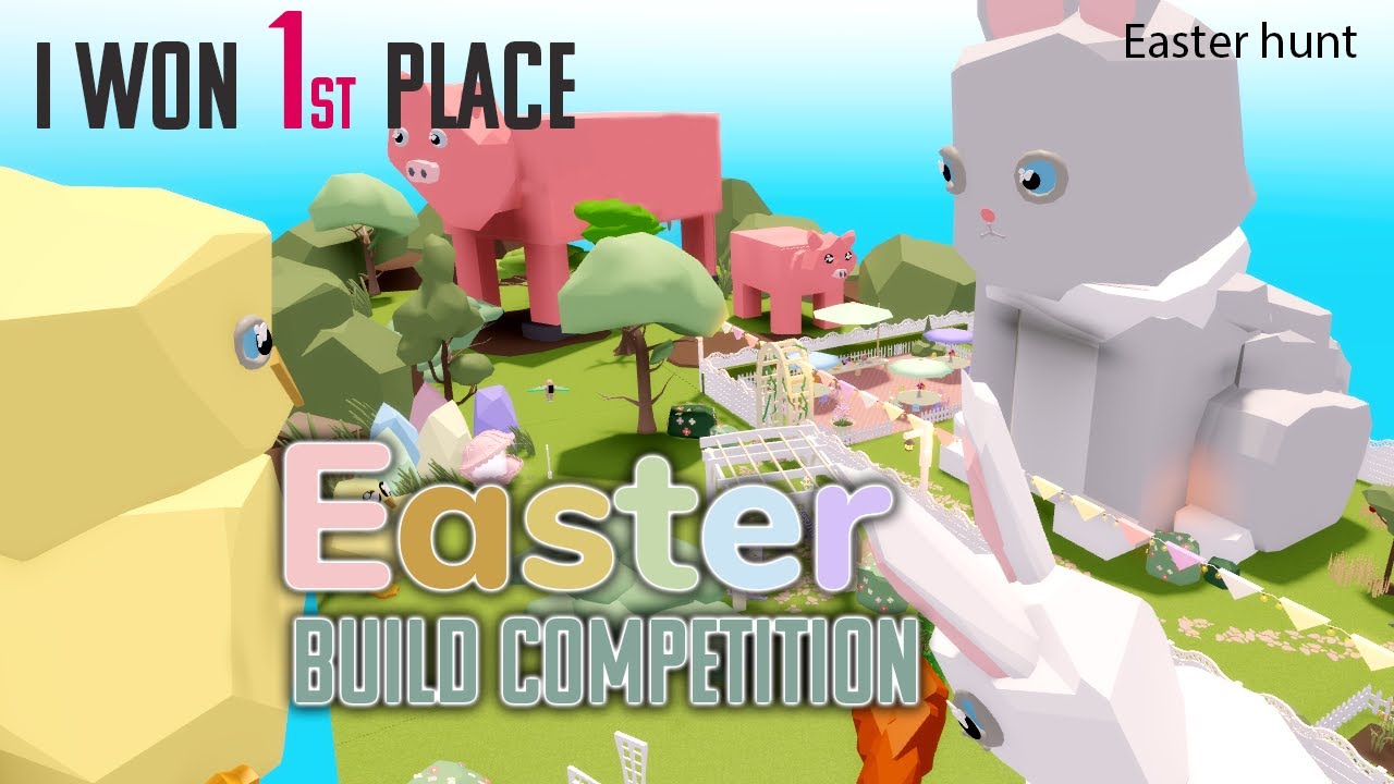 I won this EASTER build competition! 1st place 😱 || Club Roblox easter build FULL tour ||secret room