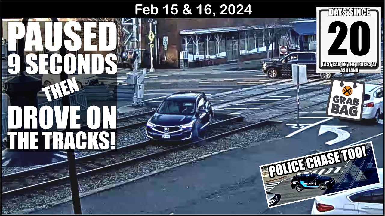 DRIVER PAUSES 9 SECONDS, THEN DRIVES ONTO THE TRACKS! NUCLEAR WASTE CONTAINERS, GOLDEN SWOOSH ENGINE