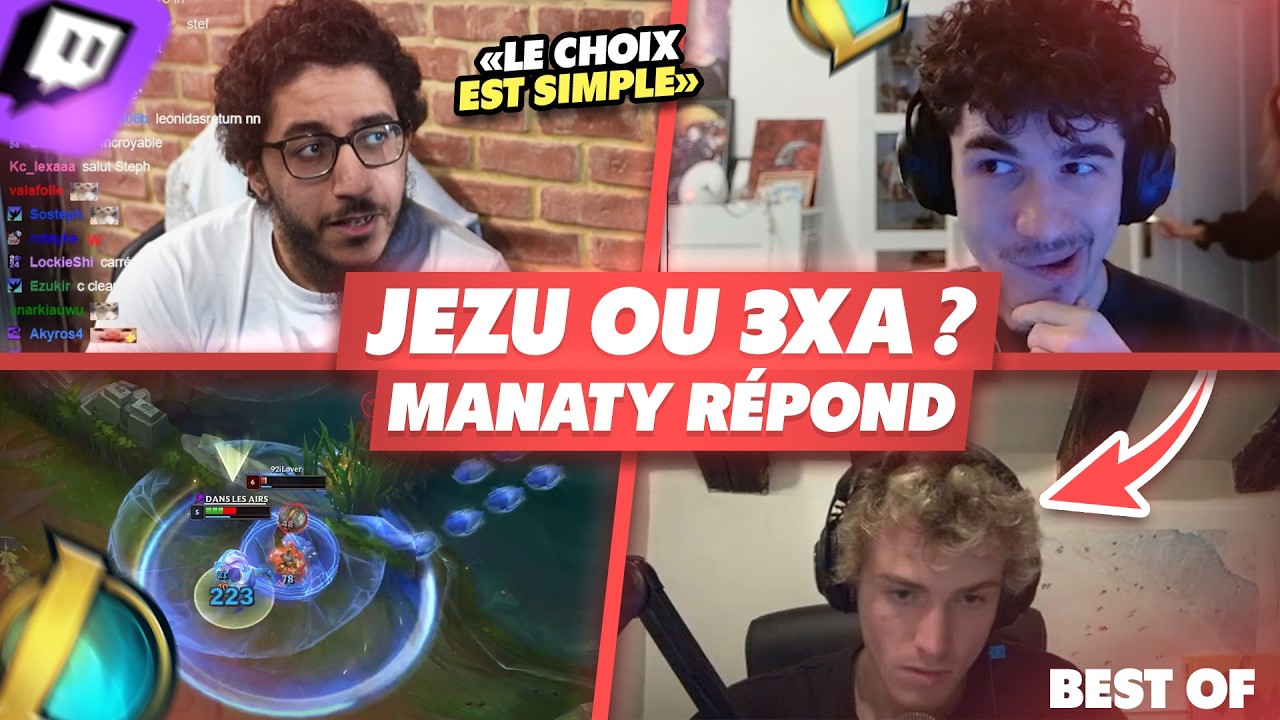 MANATY RÉPOND : QUI EST MEILLEUR ENTRE JZEU ET 3XA - Best Of LoL #1289 Réactions
