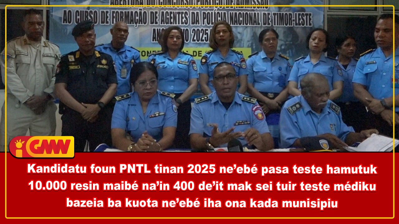 Kandidatu foun PNTL 2025 pasa teste hamutuk 10.000 resin maibé 400 deit mak sei tuir teste médiku