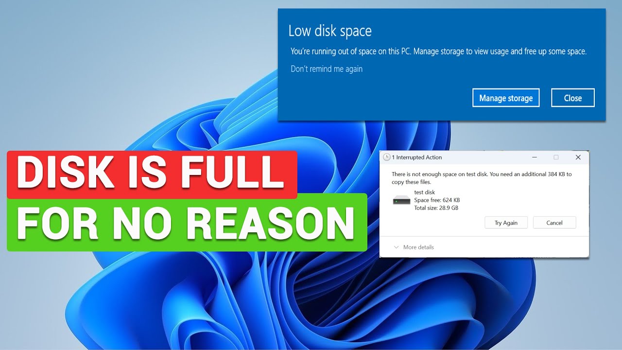 How to Fix Windows Error &ldquo;Low disk space,&rdquo; &ldquo;There is not enough space on disk&rdquo; 2025