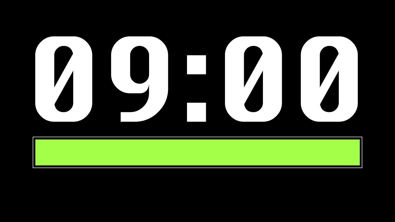 9 Minute Timer [ Progress Bar ] - 4K 60 FPS