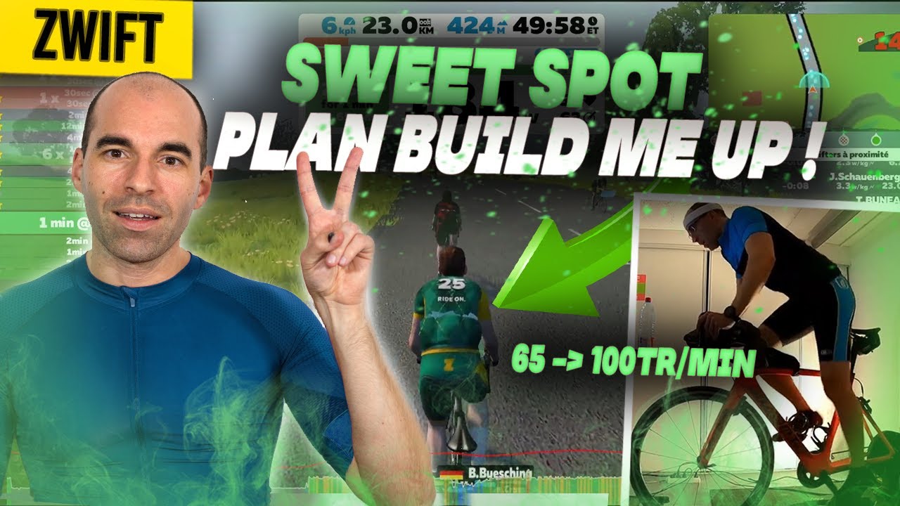 Sweet Spot (90% FTP) et alternance 65 &agrave; 100 trs/min, bien rester concentrer 😋!