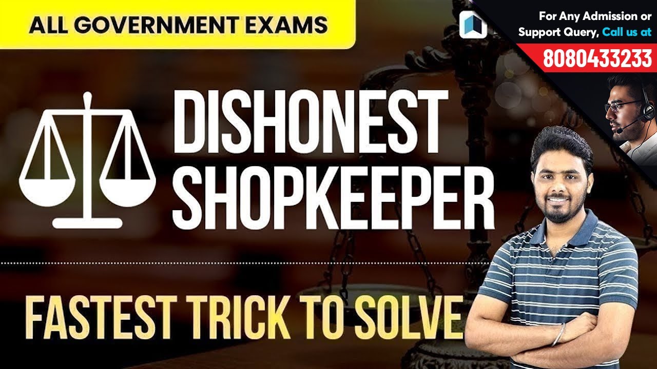 Quants | Dishonest Shopkeeper | Fastest Trick to Solve by Sumit Sir | Must Watch for SSC, Bank & RRB