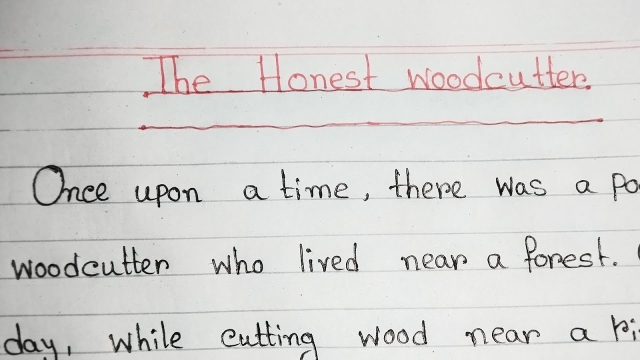 The honest woodcutter//story writing//English story.