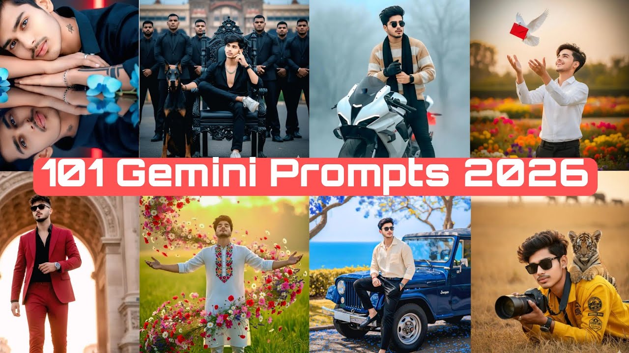 101 TOP GEMINI AI PROMPTS | ONE CLICK AI PHOTO EDITING | NEW TRENDING PHOTO EDITING 2026