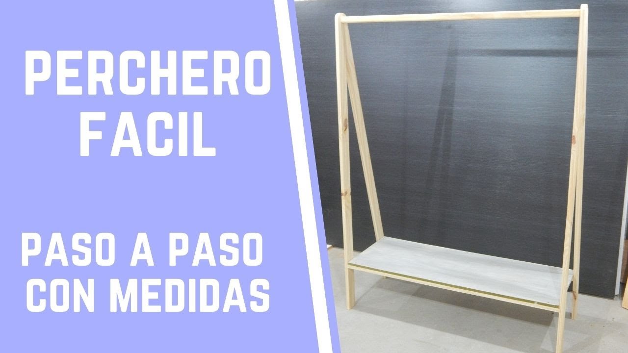 🔨PERCHERO TIPO COMERCIAL !!! PASO A PASO (COAT RACK) F&Aacute;CIL Y SENCILLO... CON MEDIDAS!!!
