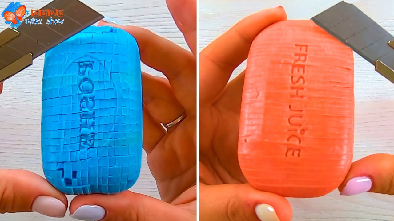 Soap cubes | Cutting colored soap cubes | Beautiful colored soap | ASMR relax show