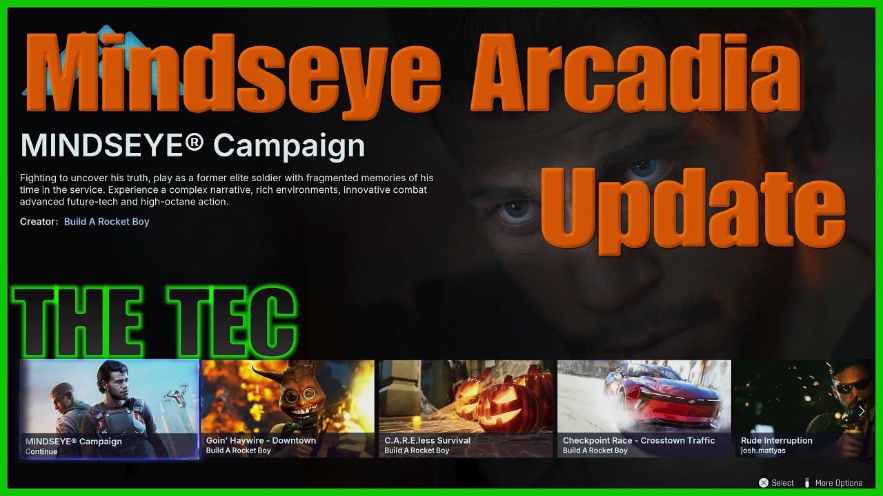 MindsEye Update 5 Arcadia game play and more.