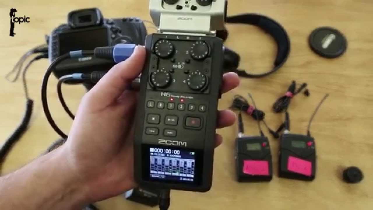 Mix and record multiple audio sources as one track on the Canon 5D MKIII with a Zoom H6 Recorder