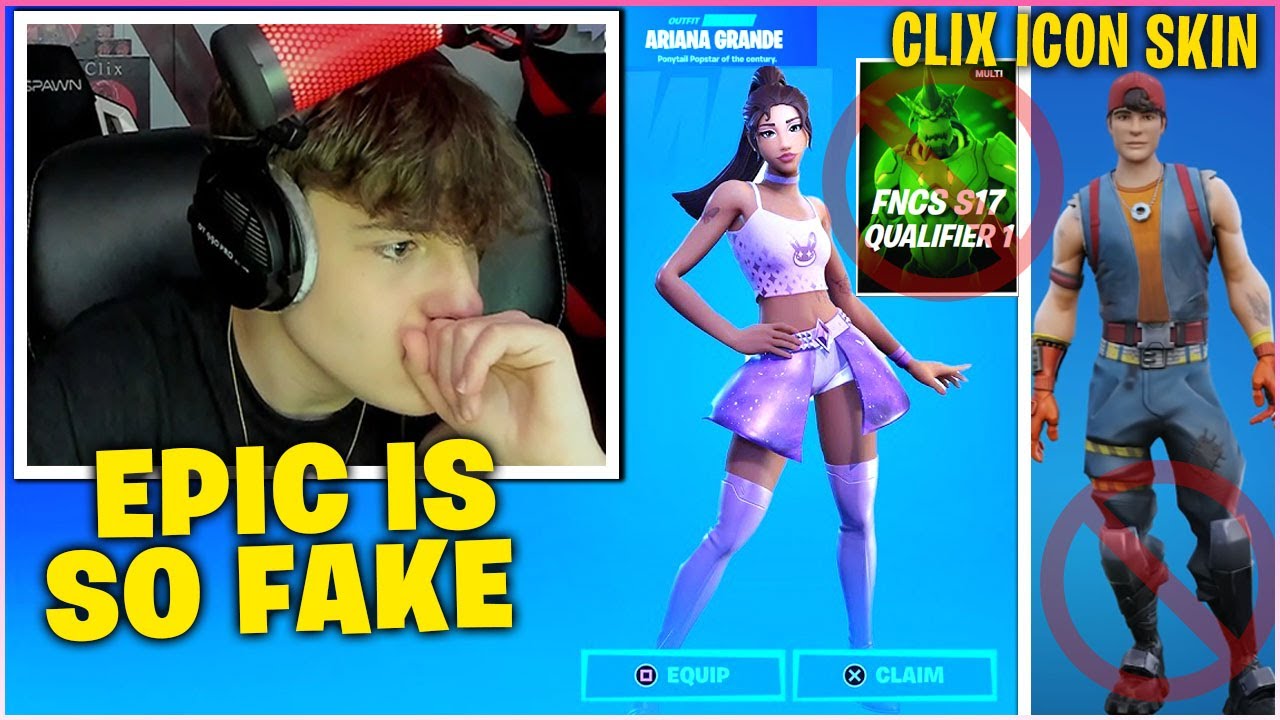 CLIX In Disbelief After ARIANA GRANDE Gets AN ICON Skin Before Him & Reveals The TRUTH About DUBS!