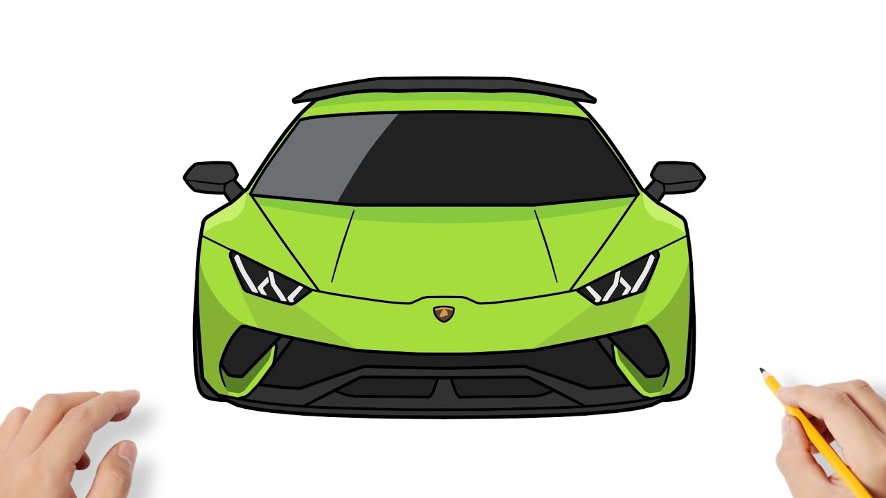 How to draw LAMBORGHINI HURACAN / drawing lamborghini performante sports car