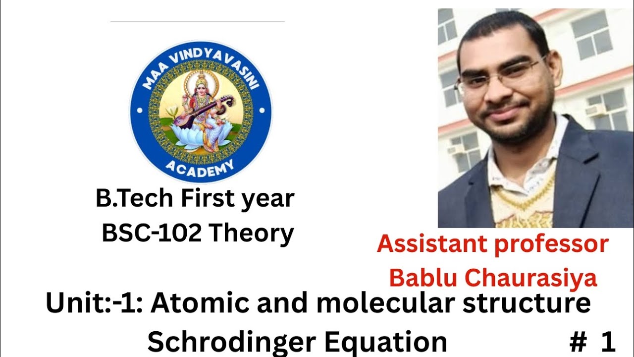 Schrodinger equation, Class:-B.Tech First year, Bsc-102 theory