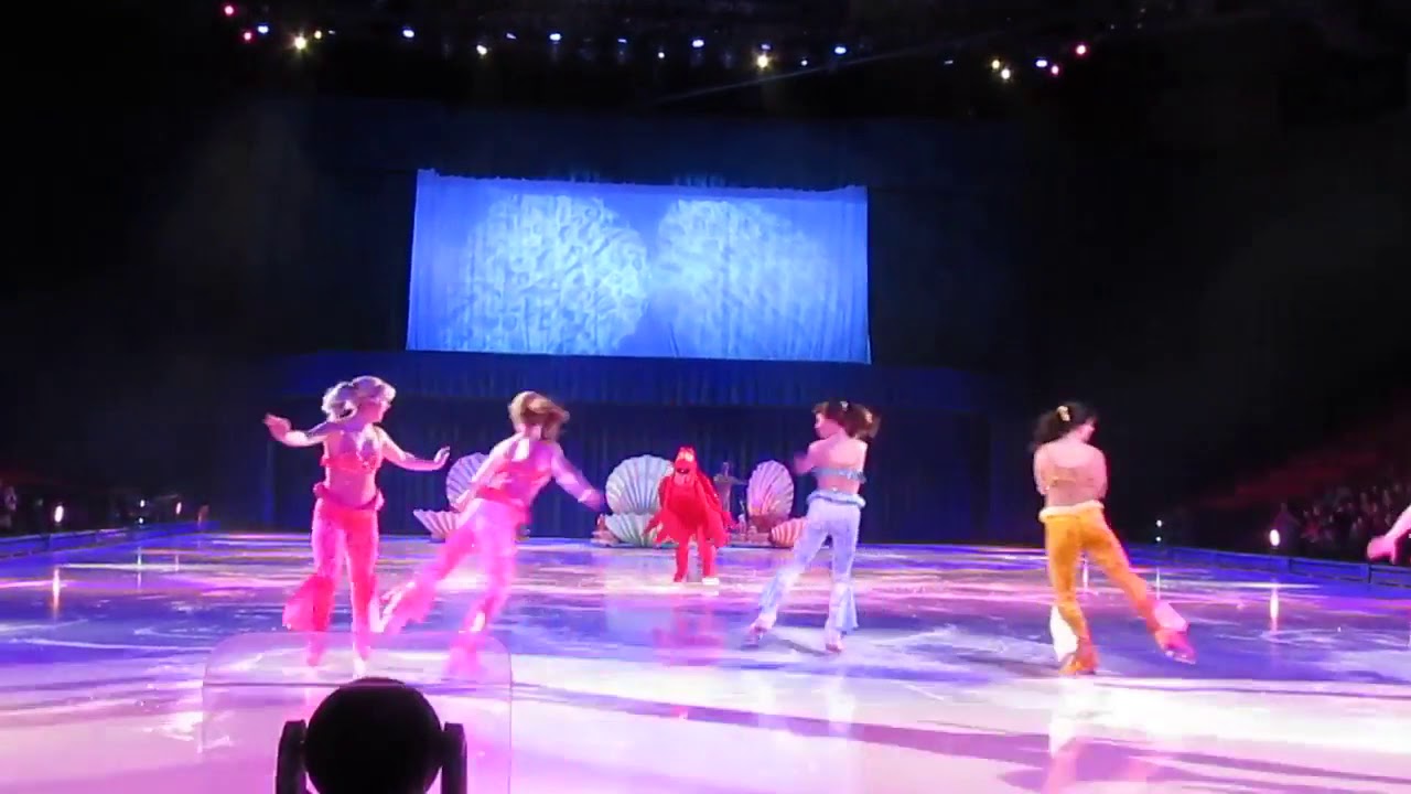 Disney on ice. Ariel sister falls.
