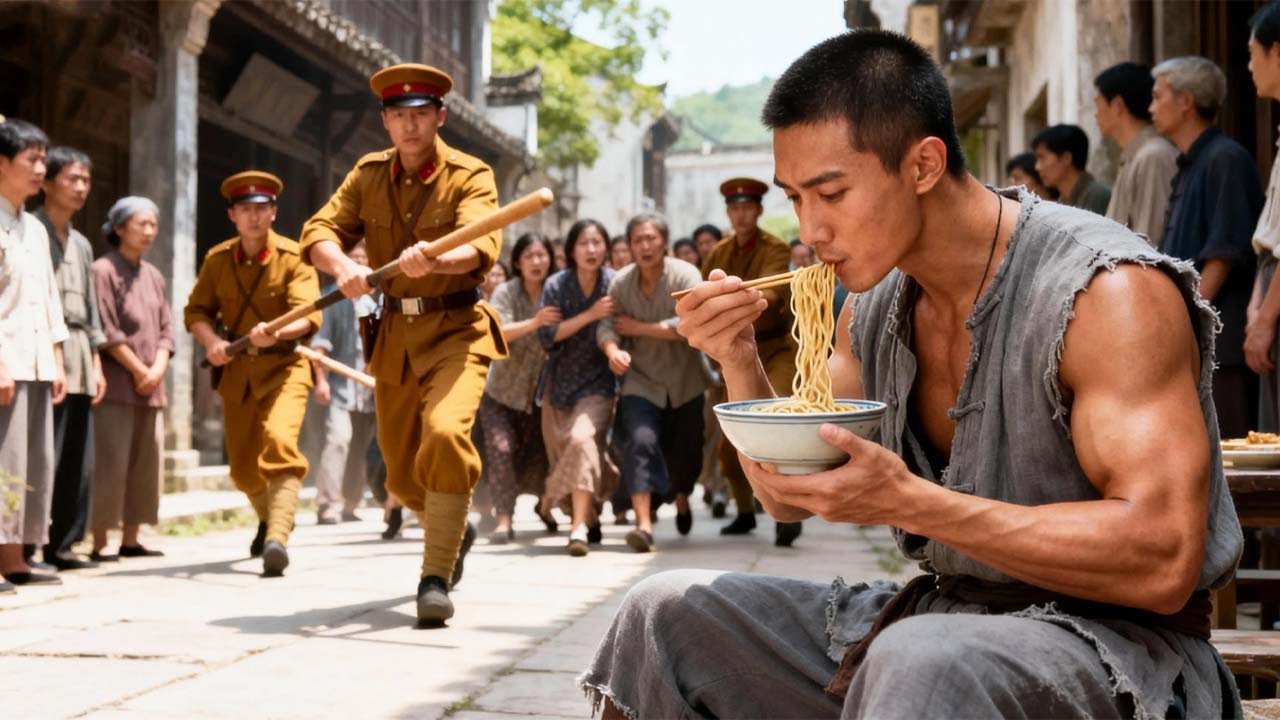 日軍抓捕百姓，沒想一旁的吃面大叔是功夫高手，當場秒殺日軍精英   ⚔️  抗日  MMA | Kung Fu