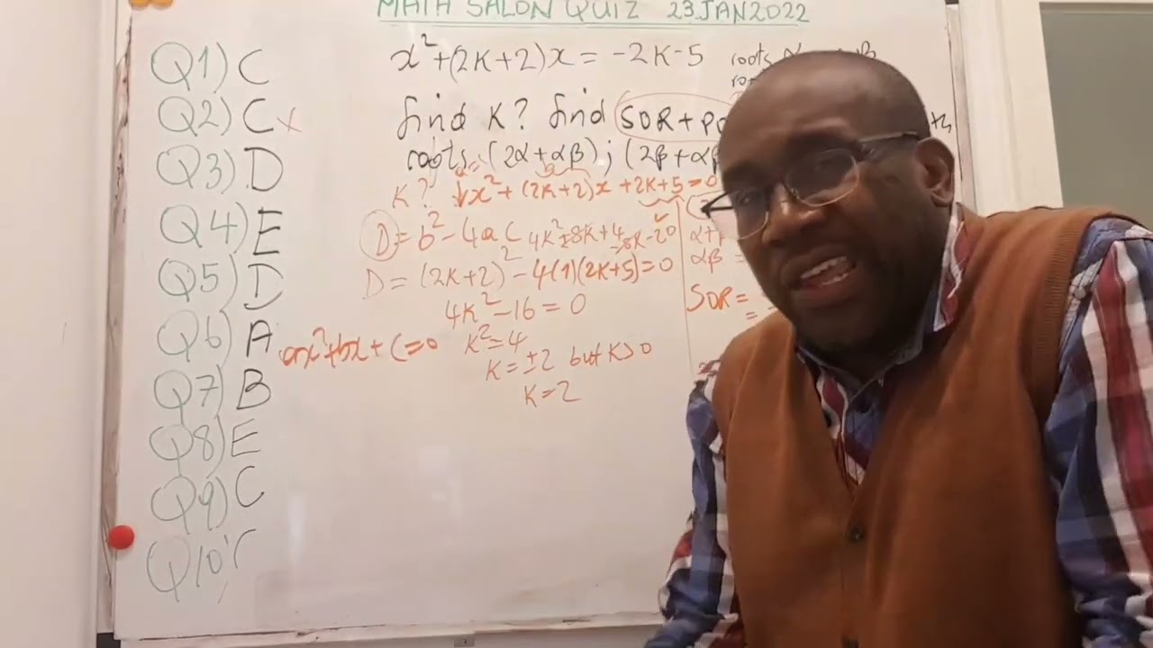 MATH SALON QUIZ 23JAN2022: ADVANCED LEVEL SOLUTIONS