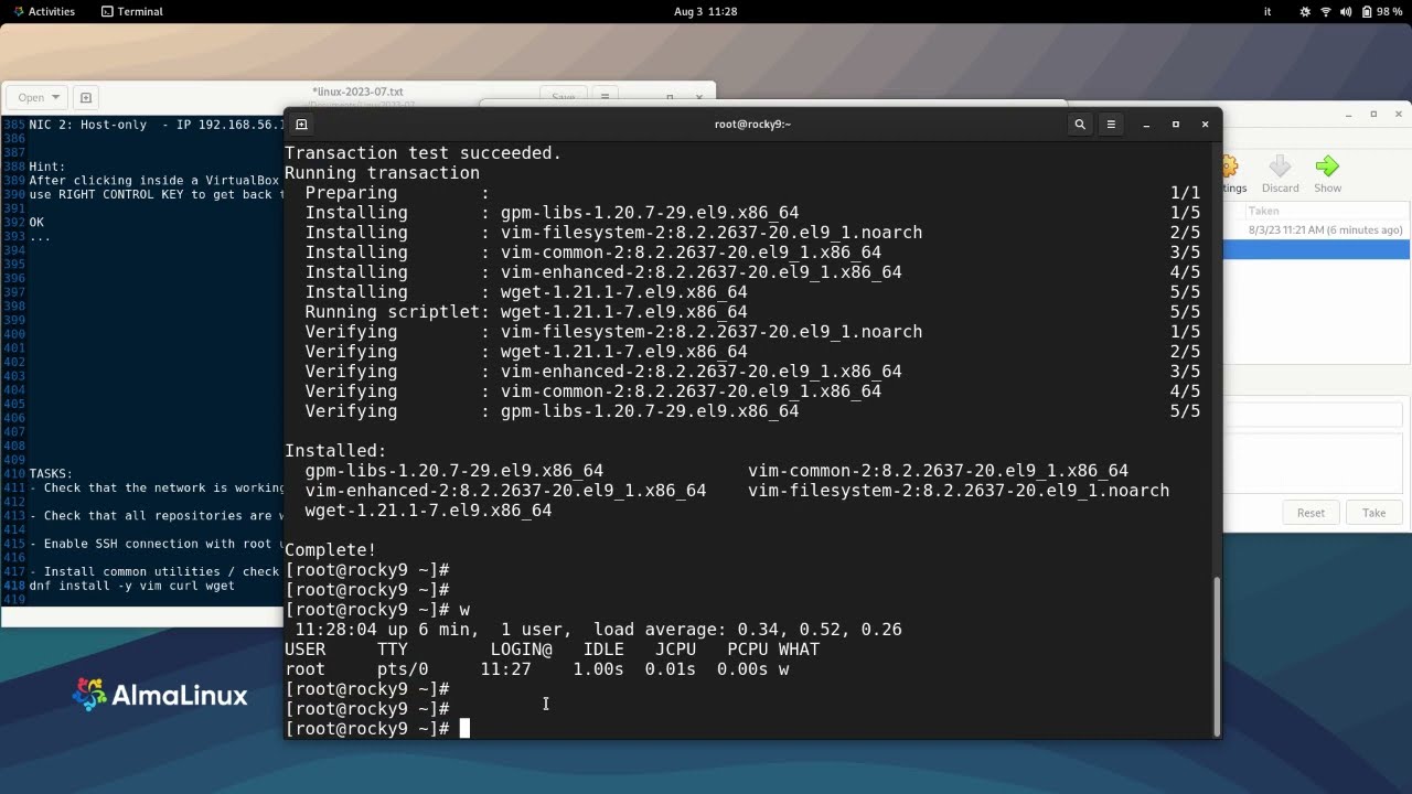 linux202307 013 configure rocky linux 9.2 guest vm