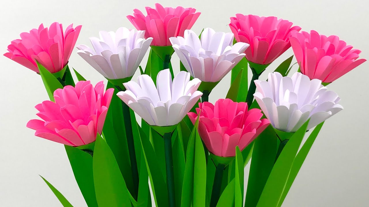 3D Beautiful Paper Flower Making | Home Decor | Paper Craft | Paper Flowers | DIY Paper Flowers