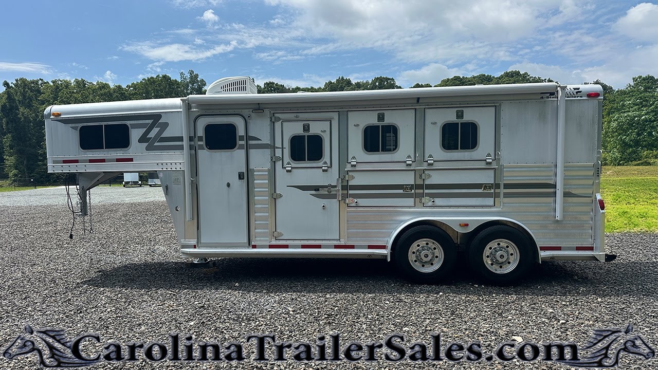 2004 4 Star 7304 – 3 Horse Trailer Tour | AC, Awning & Water Setup