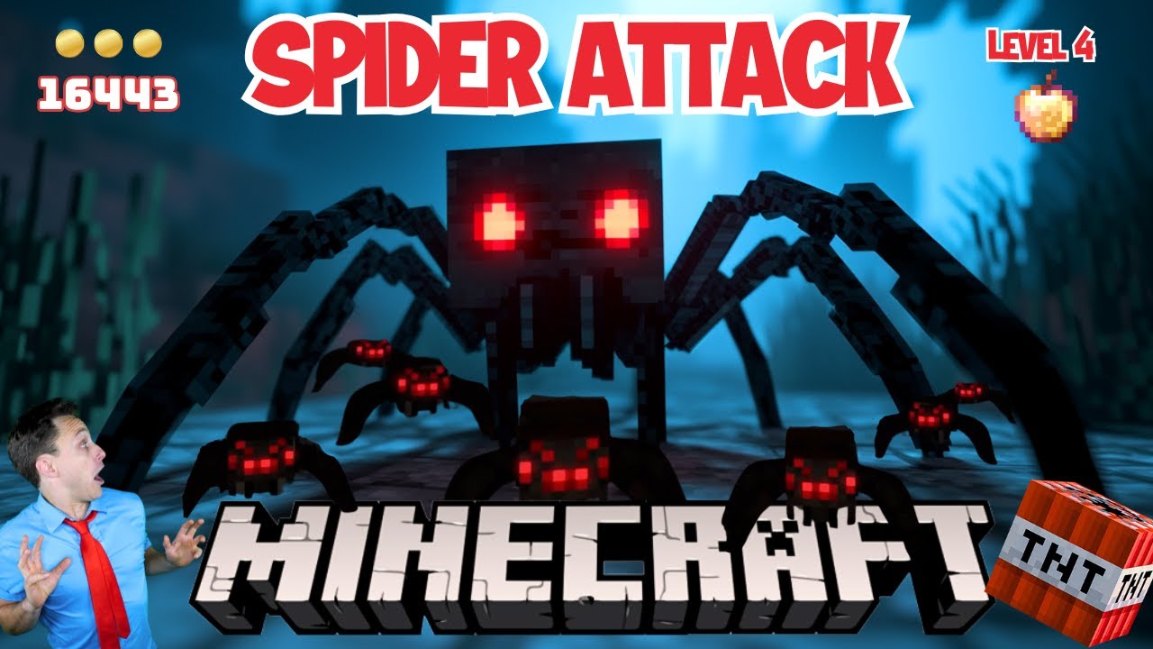 Minecraft Spider Attack 🕷️ 🕸️ | Kids Brain Break, Workout and Fun PE Game