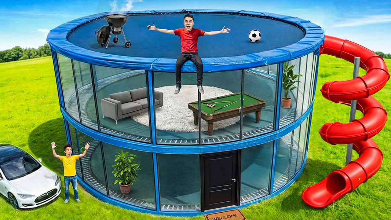ZAMIENILIŚMY WIEŻE TRAMPOLIN W PRAWDZIWY DOM! 