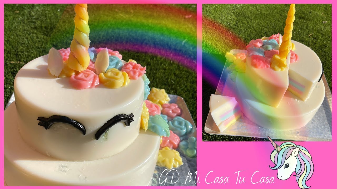 💥Como HACER gelatina UNICORNIO 🦄 PASO A PASO ||🔴 RELLENA de ARCOIRIS 🌈