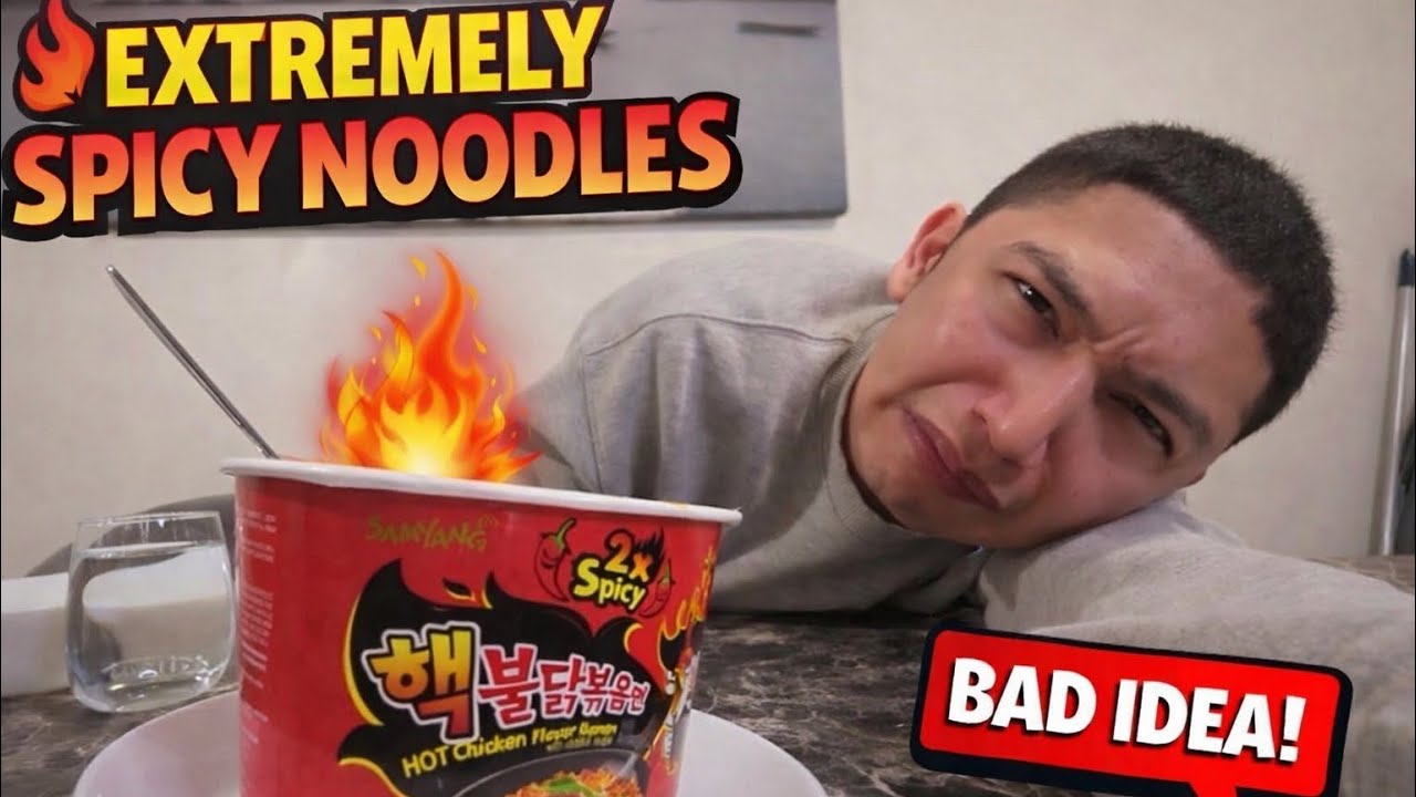 🔥 My First YouTube Video – Eating EXTREMELY Spicy Noodles