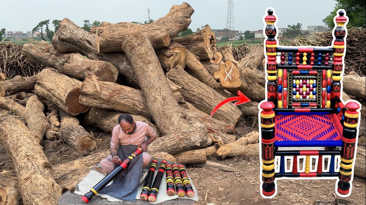 Watch How Traditional Pakistani Chairs Are Crafted – Unbelievable Handicraft Woodworking Skills!