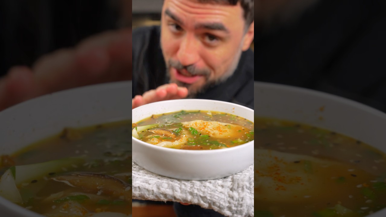 Быстрый и простой рецепт супа с наклейками в горшочке! 