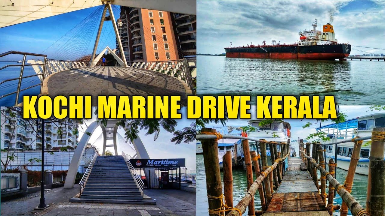 kochi marine drive | walking tour Ernakulam city kerala asmr sounds