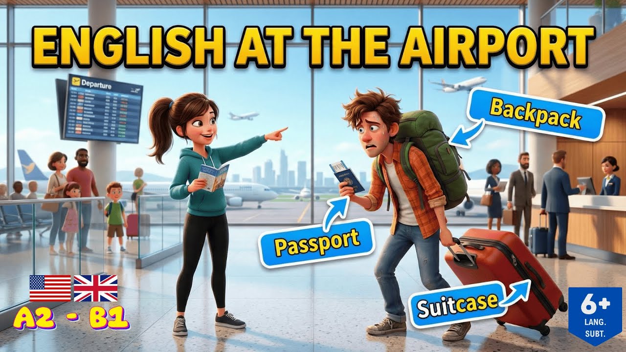 Learn English for Traveling: Passport Control & Customs Vocabulary 👮‍♂️✈️  | English with Stories