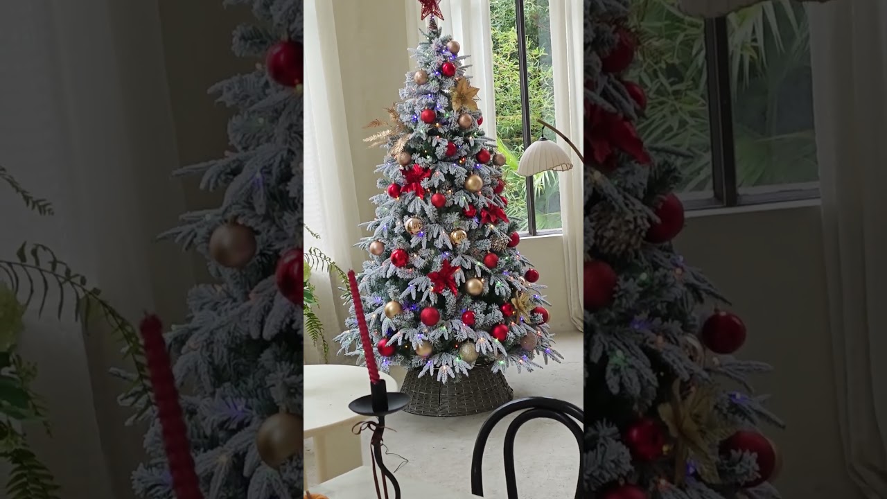 2025  Christmas | Decorate Christmas tree with Red and Gold   #christmas #christmastree #decoration