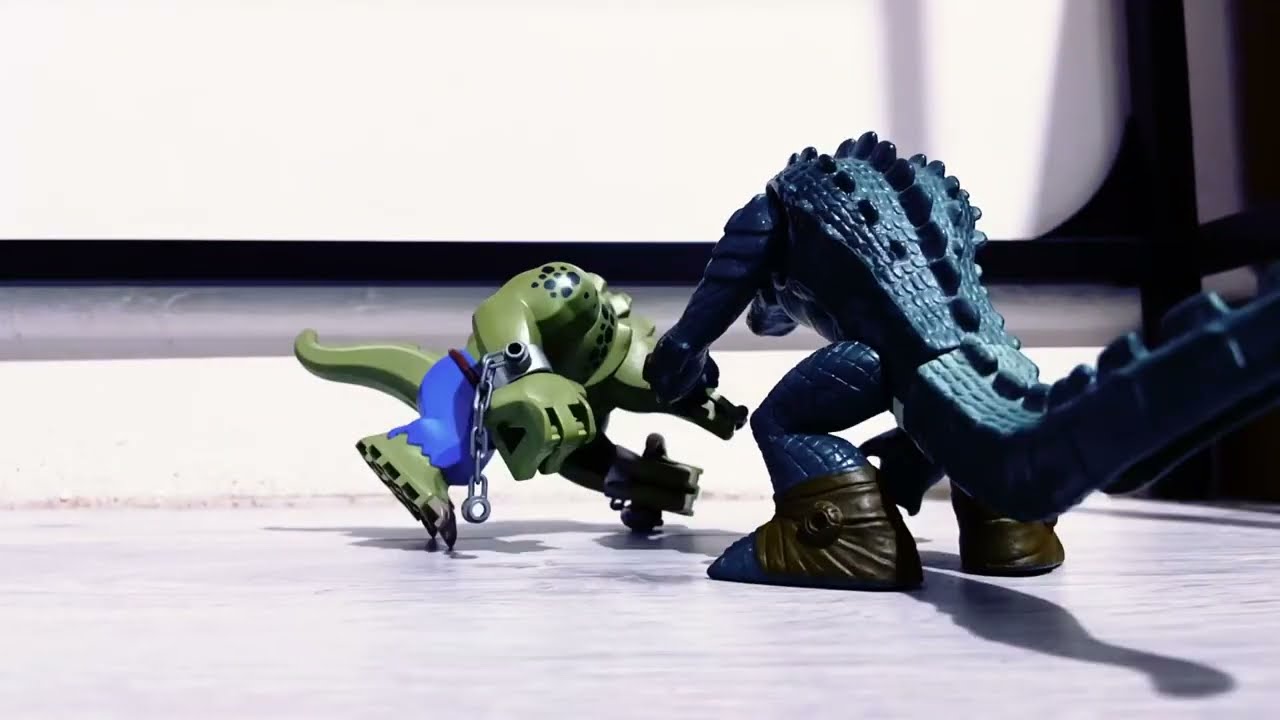 Leatherhead vs killer croc stop motion