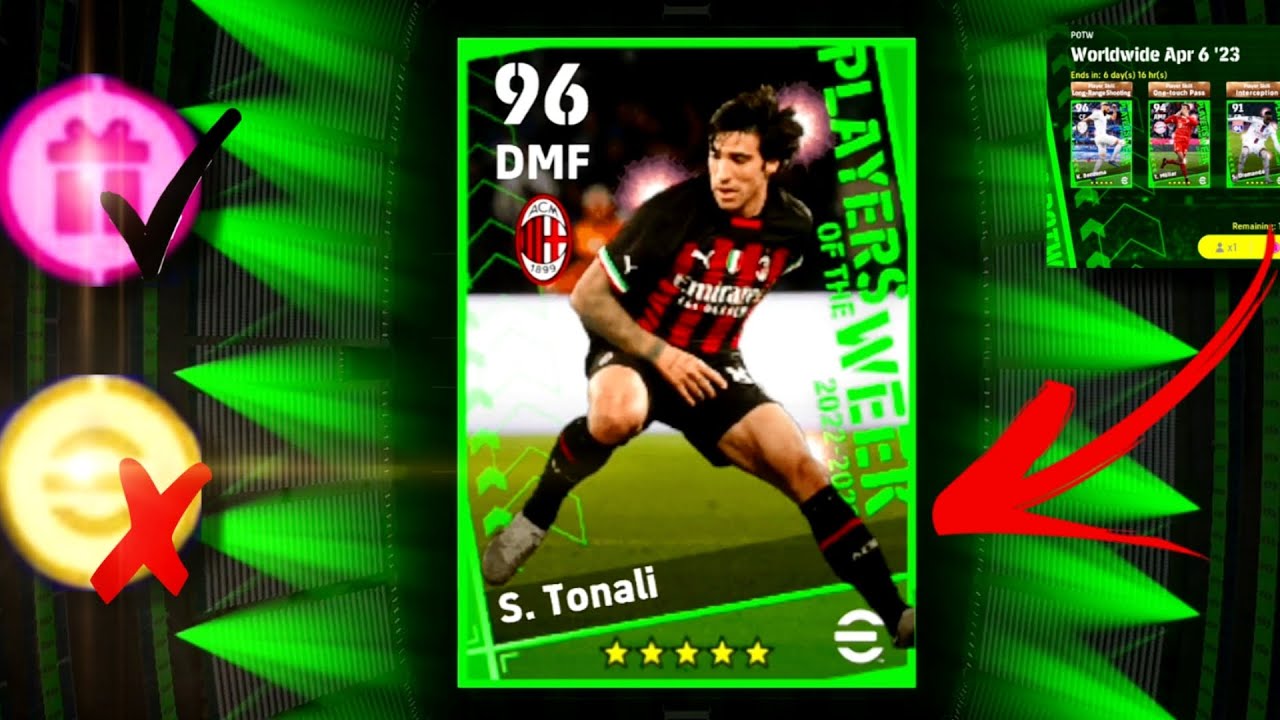 Trick to get s.Tonali 99 Potw card in Efootball 2023 🤯 100% real trick ✅ #efootball2023 #efootball