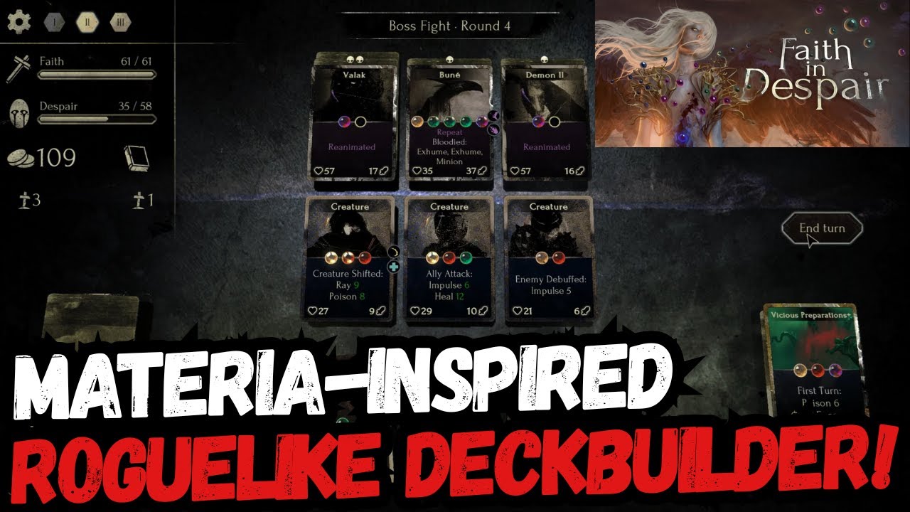 Materia System in a Roguelike Deckbuilder?! | Faith in Despair | Demo Gameplay