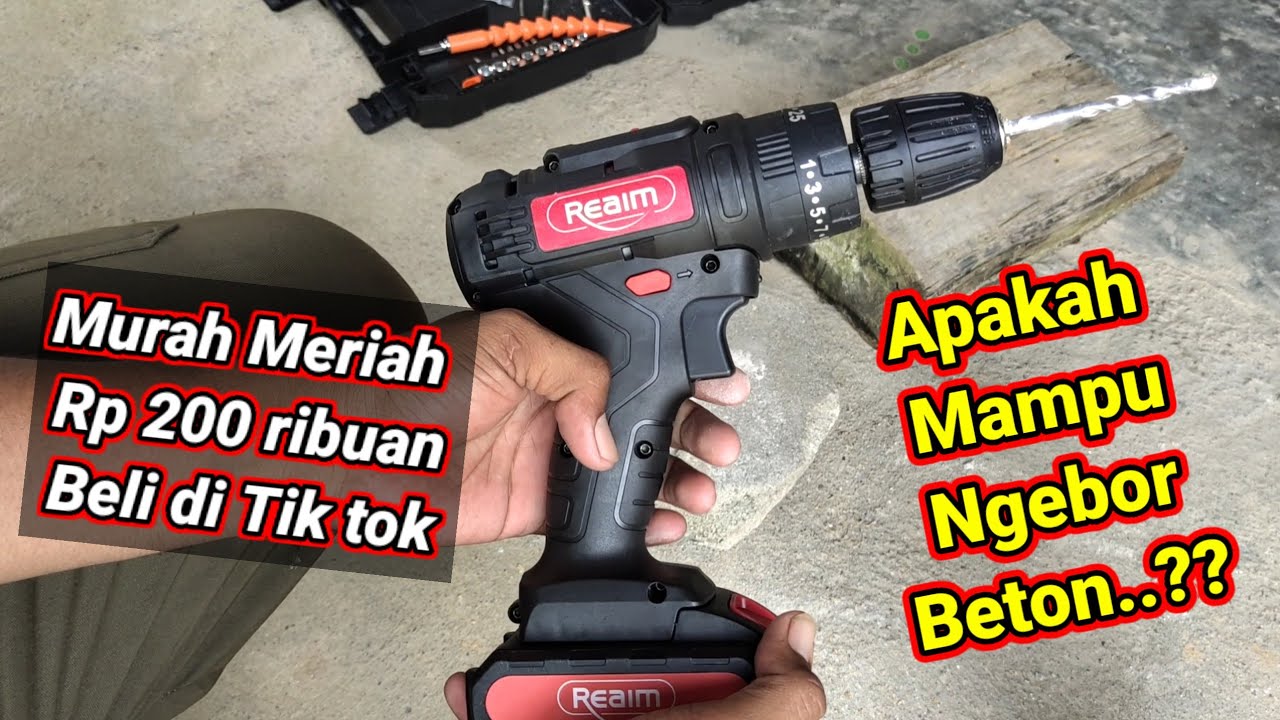 Bor Murah Merk Reaim 198VF , harga 200ribuan Bisa mode hamer beton..‼️