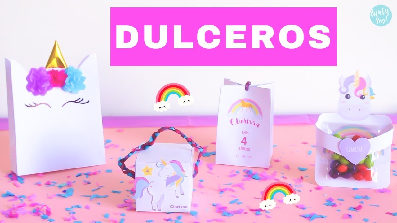 Ideas para tu fiesta de unicornio 🦄✨ -  Dulceros  | Party pop DIY!🎉